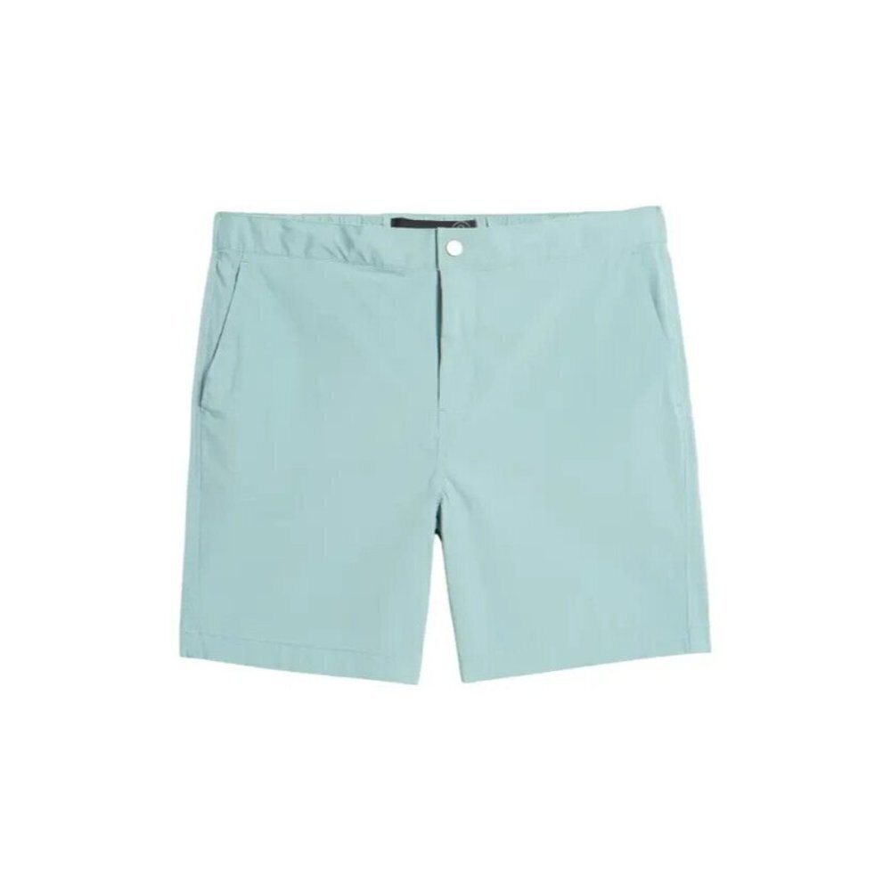 TREASURE & Bond Drawstring elastic waist shorts men's Slim fit Teal